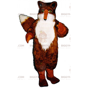 Costume da mascotte BIGGYMONKEY™ con volpe bianca e arancione