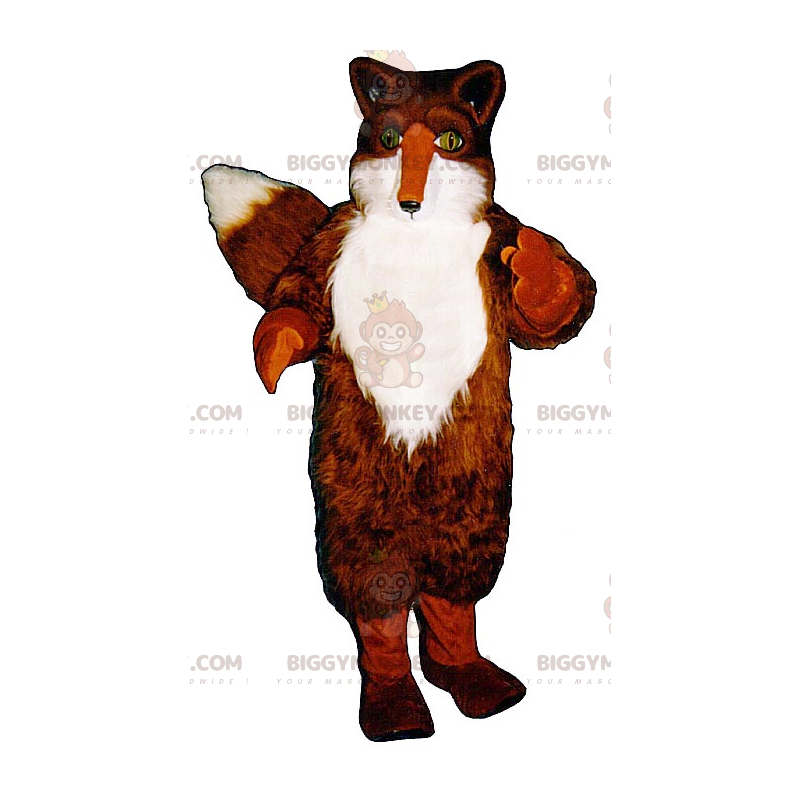 Costume de mascotte BIGGYMONKEY™ de renard orange et blanc aux