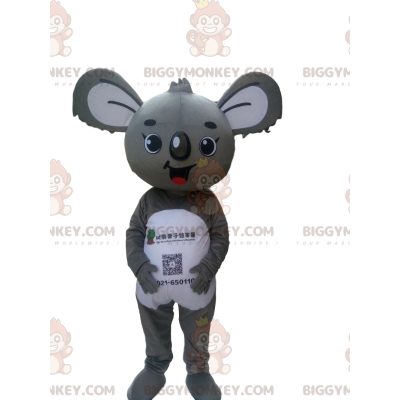 BIGGYMONKEY™ maskot kostume af grå og hvid koala, Australien