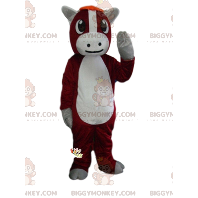 Costume de mascotte BIGGYMONKEY™ de vache rouge et blanche