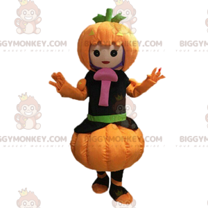 BIGGYMONKEY™ Pumpkin Girl Mascot-dräkt med svamp - BiggyMonkey