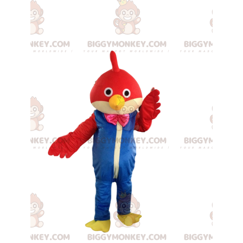 Red bird BIGGYMONKEY™ maskotkostume med jumpsuit, fuglekostume