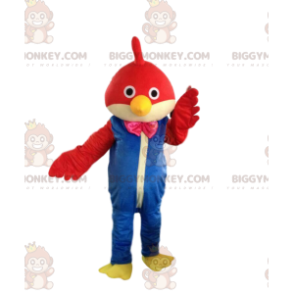 Red bird BIGGYMONKEY™ maskotkostume med jumpsuit, fuglekostume