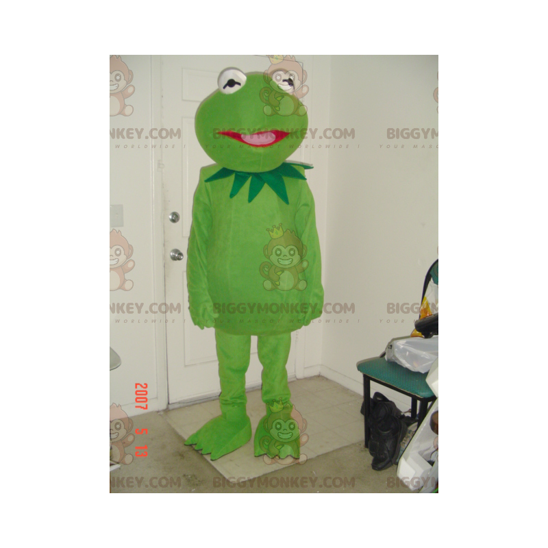 Berühmtes Kermit Green Frog BIGGYMONKEY™ Maskottchenkostüm -