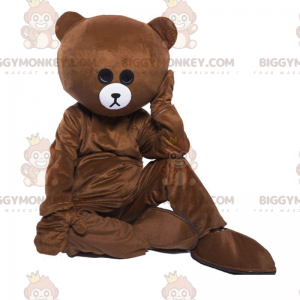 Trist udseende brun bamse BIGGYMONKEY™ maskotkostume