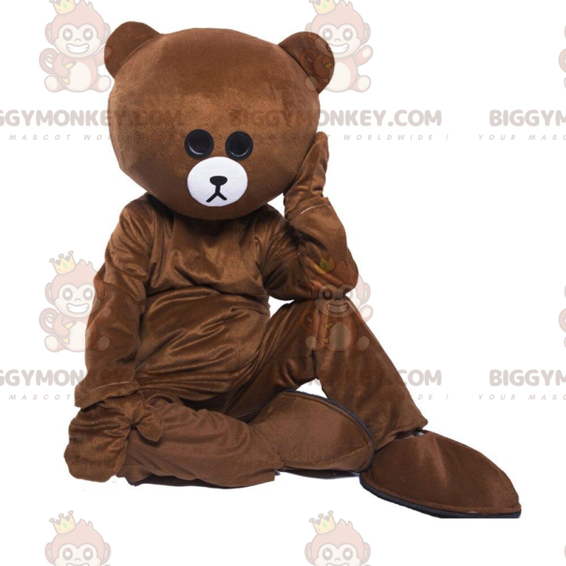 Disfraz de mascota BIGGYMONKEY™ de peluche marrón de aspecto