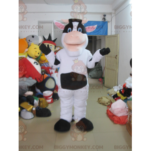 Vit och svart ko BIGGYMONKEY™ maskotdräkt - BiggyMonkey maskot