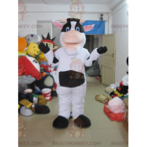 Costume da mascotte BIGGYMONKEY™ da mucca bianca e nera -