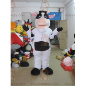 Weiße und schwarze Kuh BIGGYMONKEY™ Maskottchen-Kostüm -