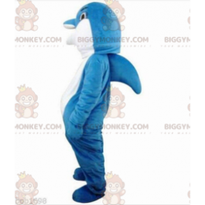 Blau-weißer Delphin BIGGYMONKEY™ Maskottchen-Kostüm