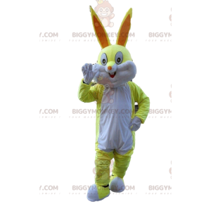 BIGGYMONKEY™ costume mascotte coniglio giallo e bianco, costume