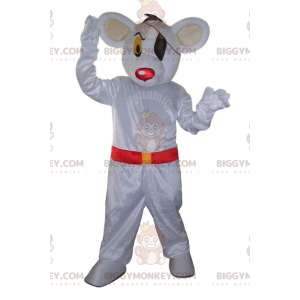 Fato de mascote BIGGYMONKEY™ de rato branco vestido de pirata