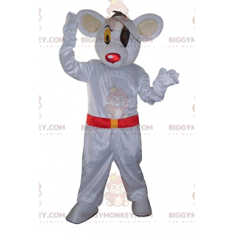 Disfraz de mascota ratón blanco BIGGYMONKEY™ disfrazado de