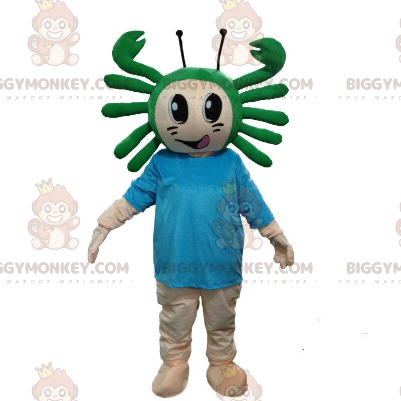 BIGGYMONKEY™-mascottekostuum voor jongen met een krab op zijn