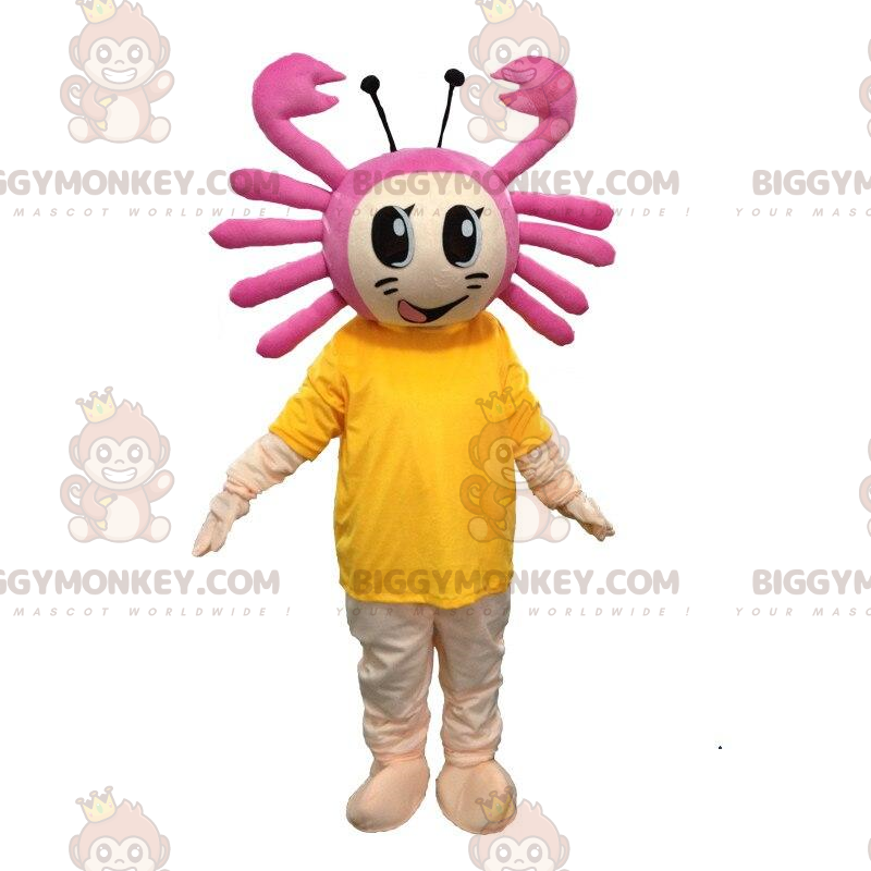 Costume de mascotte BIGGYMONKEY™ de fillette avec un crabe sur