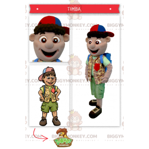 Costume da mascotte BIGGYMONKEY™ da esploratore ragazzo -