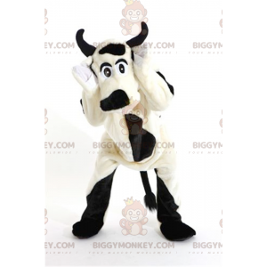 Hunde hvid og sort ko BIGGYMONKEY™ maskot kostume -
