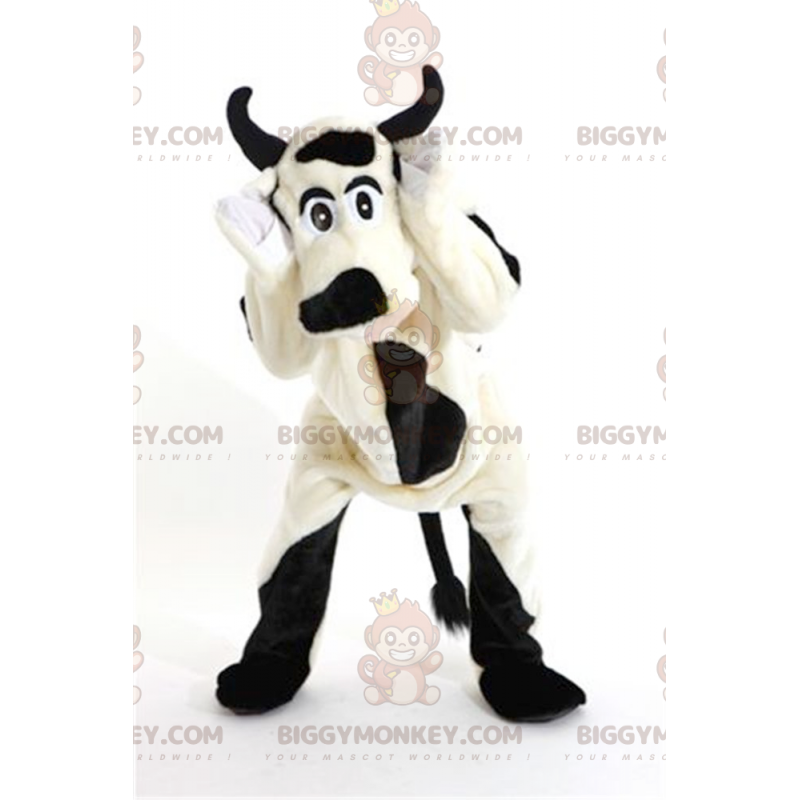 Costume de mascotte BIGGYMONKEY™ de vache blanche et noire de