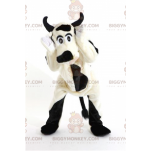 Traje de mascote BIGGYMONKEY™ de vaca branca e preta para