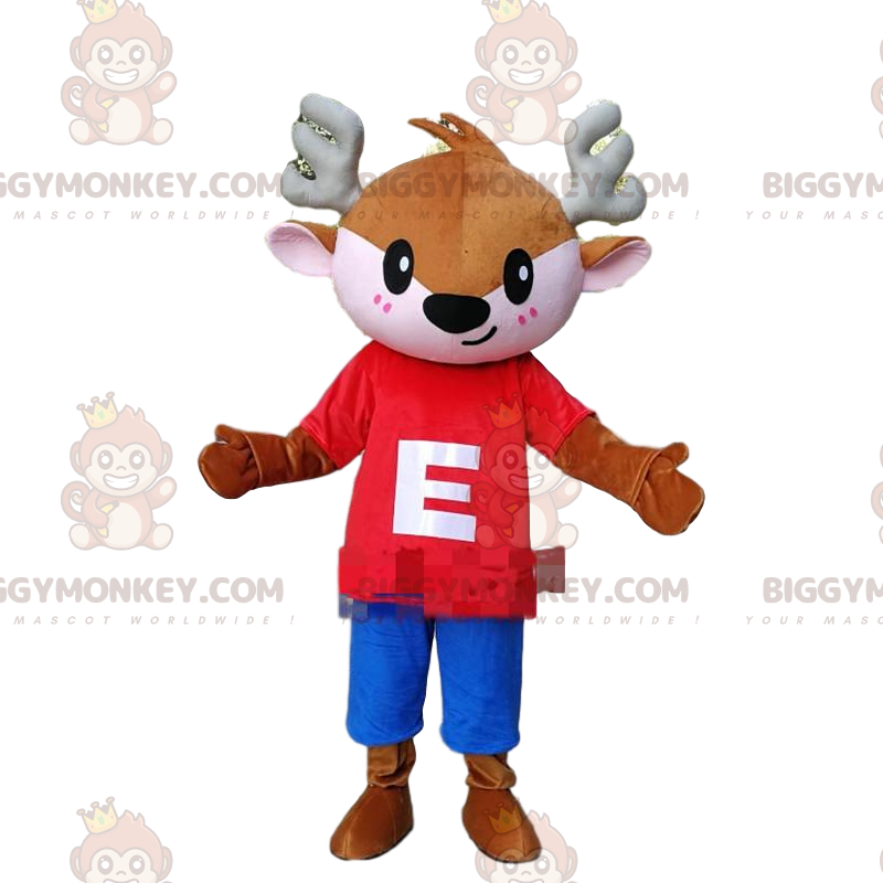 BIGGYMONKEY™ Mascottekostuum Doe Fawn Bruin klein dierkostuum -