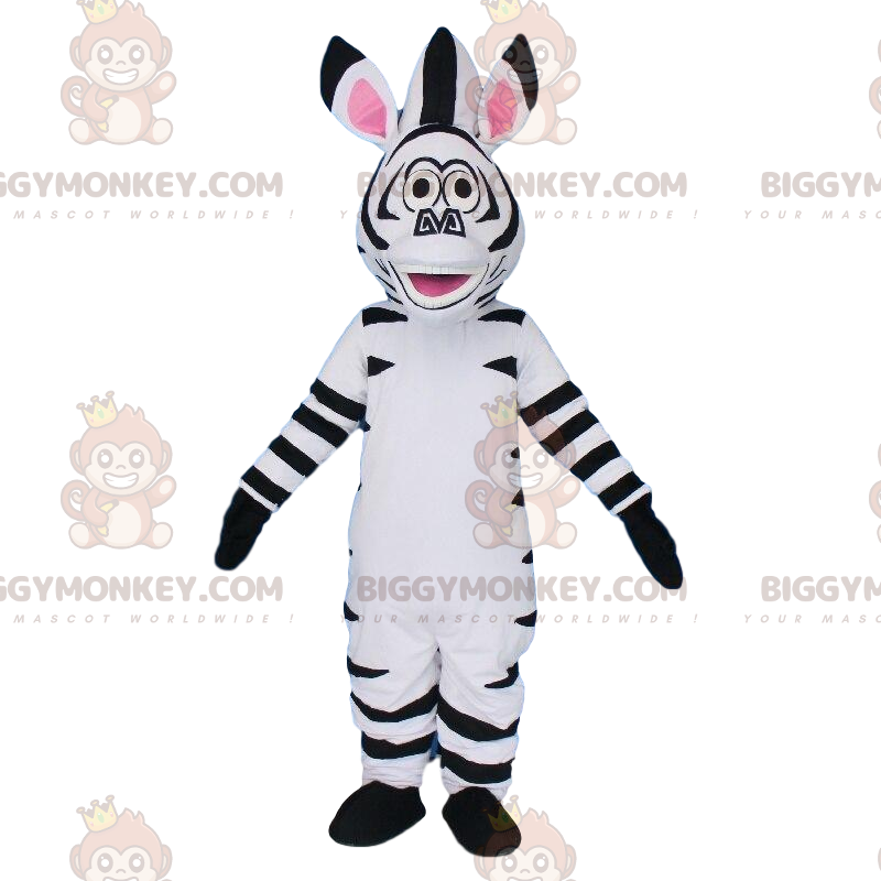 BIGGYMONKEY™ Maskottchenkostüm von Marty, dem berühmten Zebra