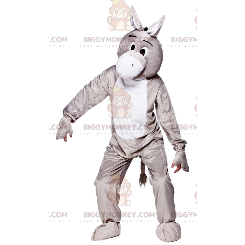 Costume de mascotte BIGGYMONKEY™ d'âne gris et blanc -