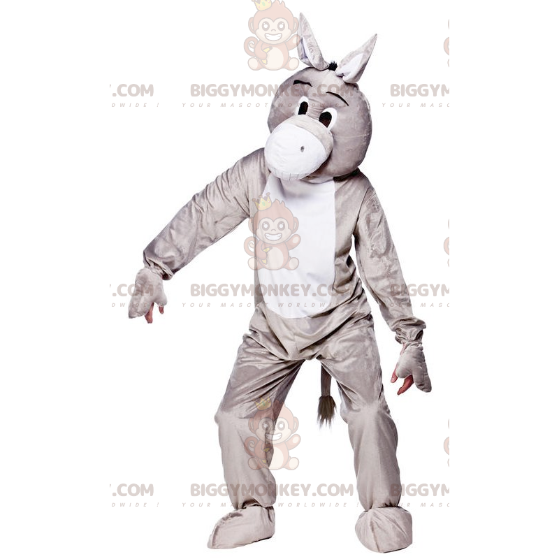 Grijze en witte ezel BIGGYMONKEY™ mascottekostuum -