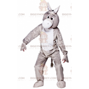 Traje de mascote de burro cinza e branco BIGGYMONKEY™ –