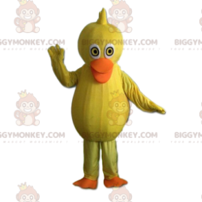BIGGYMONKEY™ maskotdräkt gul och orange anka, jätte
