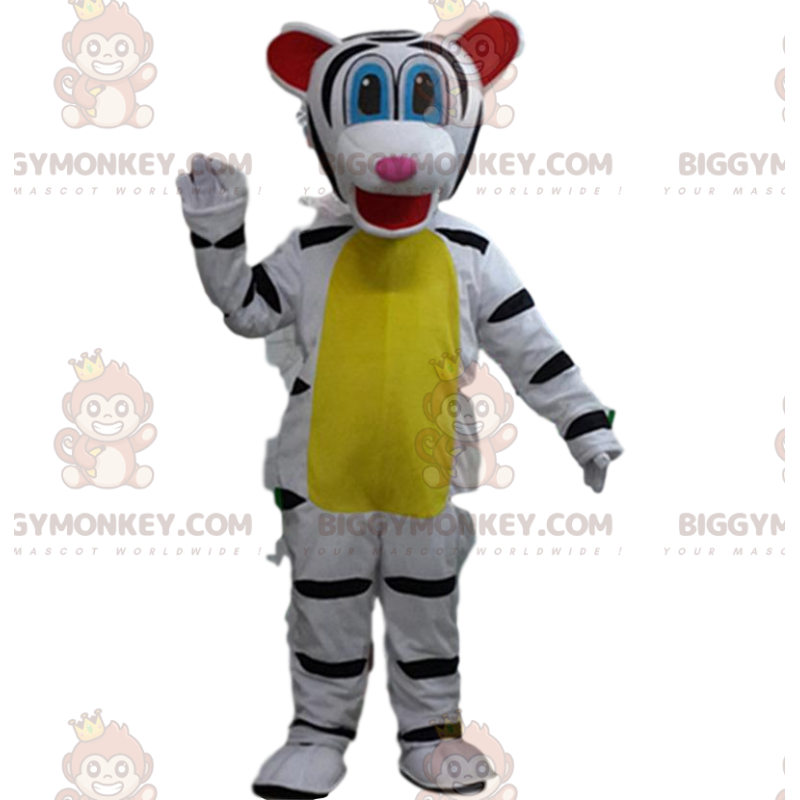 Maskotka BIGGYMONKEY™ białego i czarnego tygrysa, kostium kota
