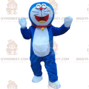 Traje de mascote BIGGYMONKEY™ de Doraemon, famoso gato azul e