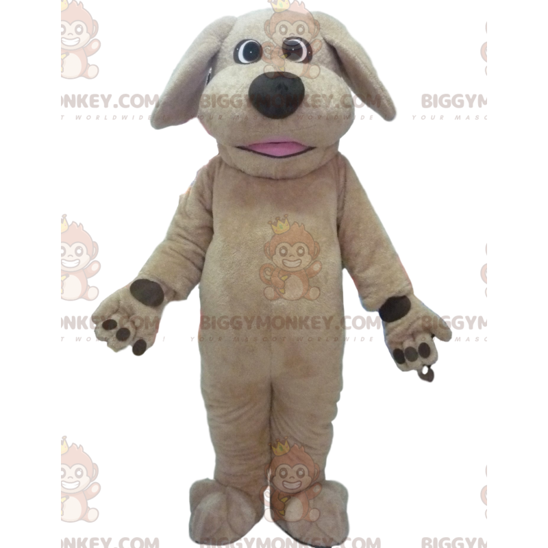 Beige hond BIGGYMONKEY™ mascottekostuum, hondenkostuum