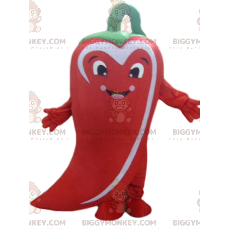 Στολή μασκότ Giant Chili Pepper BIGGYMONKEY™, Στολή με κόκκινο