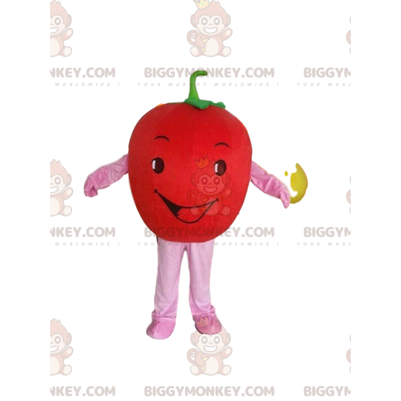 BIGGYMONKEY™ jätte röd tomatmaskotdräkt, frukt- och