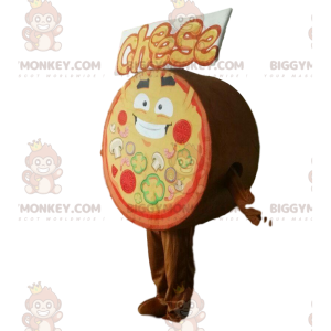Gigantische pizza BIGGYMONKEY™ mascottekostuum, pizzeriakostuum