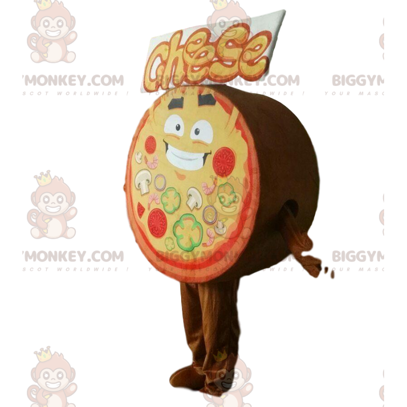 Giant pizza BIGGYMONKEY™ mascot costume, pizzeria costume –