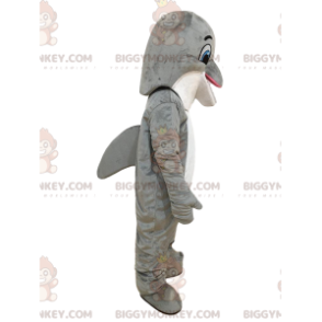 BIGGYMONKEY™ costume da mascotte delfino grigio e bianco