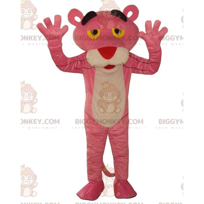 Berömd seriefigur BIGGYMONKEY™ Pink Panther Mascot-dräkt -