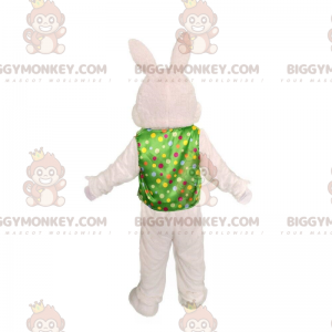 Weißer Hase BIGGYMONKEY™ Maskottchen-Kostüm mit Weste