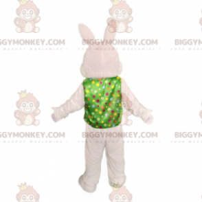 Wit konijn BIGGYMONKEY™ mascottekostuum met vest, feestelijk