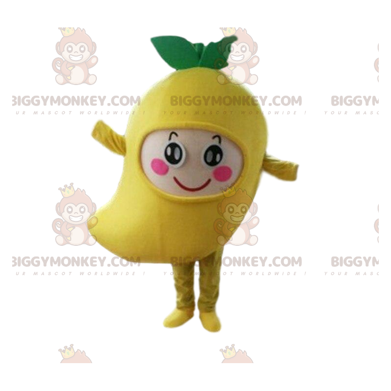 Giant Mango BIGGYMONKEY™ Mascot Costume, Yellow Exotic Fruit