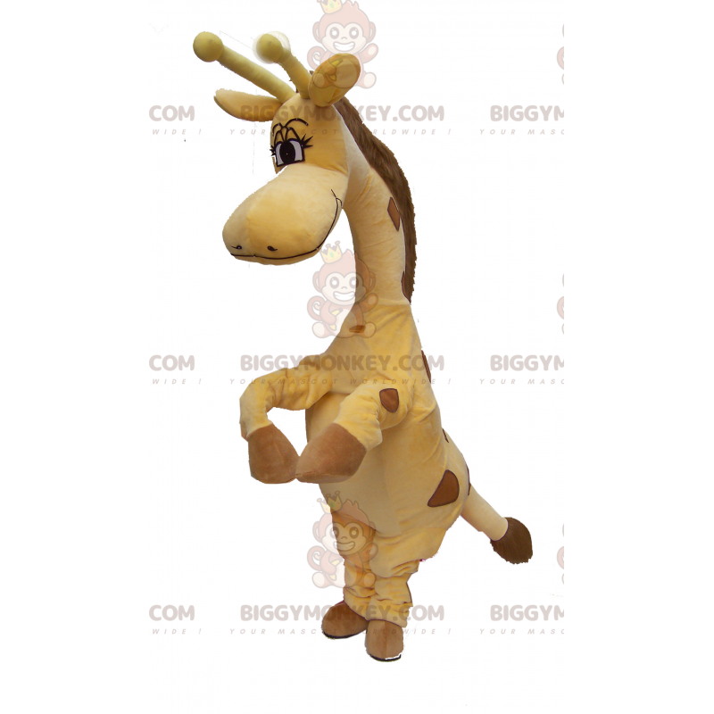 Fantasia de mascote de girafa amarela e marrom BIGGYMONKEY™ –