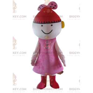 Kostým maskota panenky BIGGYMONKEY™, kostým růžové panenky s