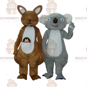 2 mascotte di BIGGYMONKEY™, un canguro marrone e un koala