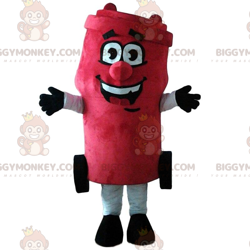 Traje de mascote de lixeira vermelha gigante BIGGYMONKEY™
