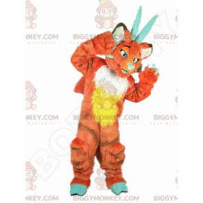 Orange drage BIGGYMONKEY™ maskotkostume, orange væsenkostume -