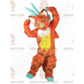 Disfraz de mascota dragón naranja BIGGYMONKEY™, disfraz de