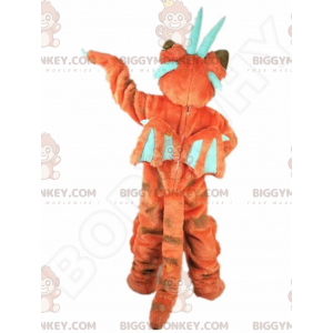 Costume da mascotte drago arancione BIGGYMONKEY™, costume da