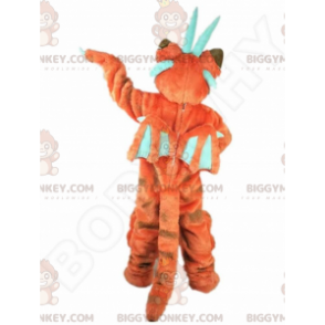 Orange drage BIGGYMONKEY™ maskotkostume, orange væsenkostume -