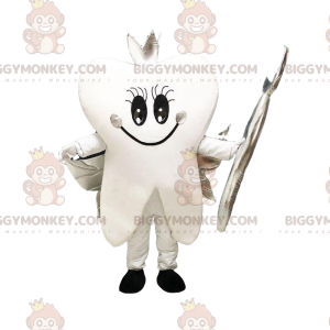 BIGGYMONKEY™ Costume da mascotte Dente bianco con ali